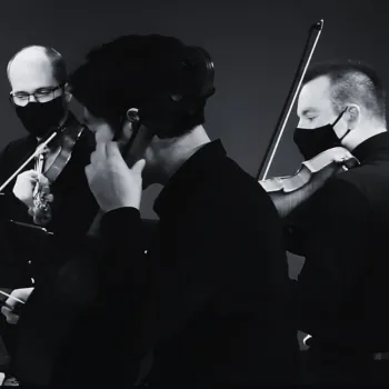 Roman Quartet performing at the Korean Cultural Center in Budapest (black and white)